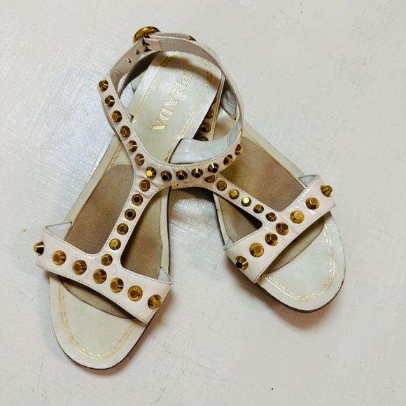 Patent Leather Studded Accents T-Strap Sandals Women's size 37 wears 7 - Picture 5 of 8